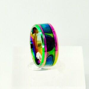 Multicolor Iridescent Band Ring size 7 #004